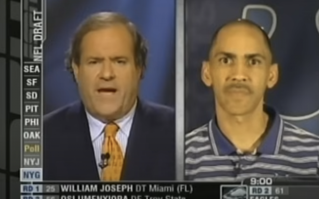 Tony Dungy and Chris Berman during the 2003 NFL Draft